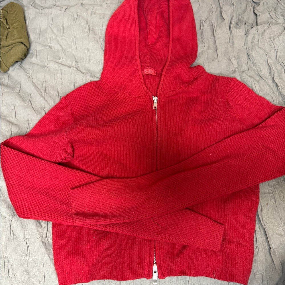 John galt red Arden cropped hoodie